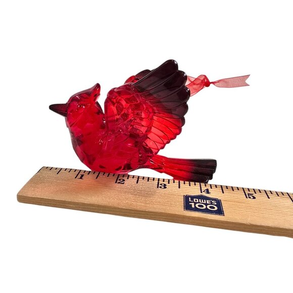 Cardinal Ornament Red Acrylic Bird Always Near Lost Loved One Grief Enesco Xmas - Picture 12 of 14